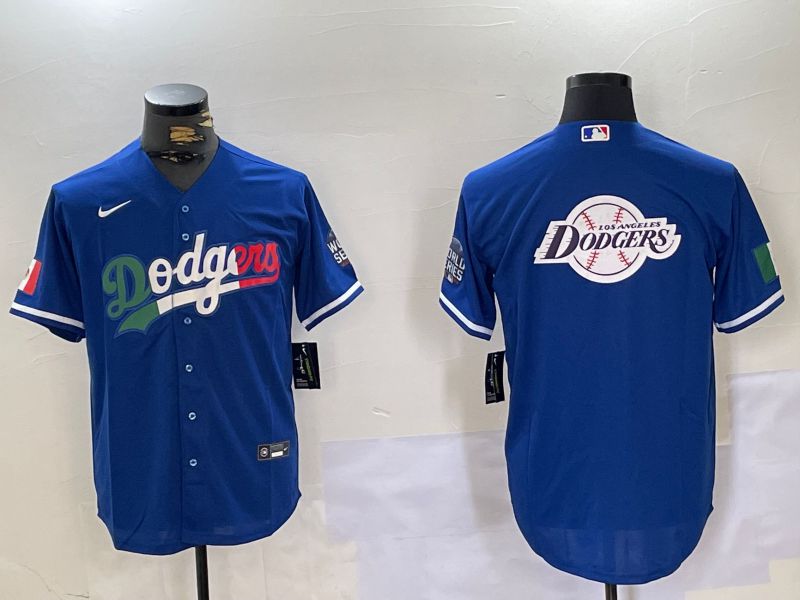 Men Los Angeles Dodgers Blank Blue Game 2024 Nike MLB Jersey style 10158->pittsburgh steelers->NFL Jersey